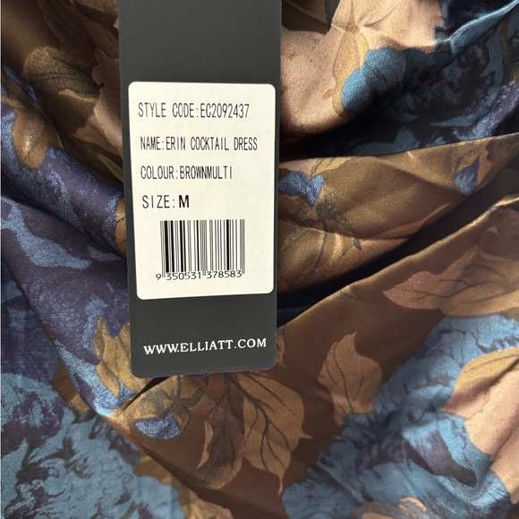 Elliatt Blue and Brown Floral Midi Dress - Picture 4 of 5